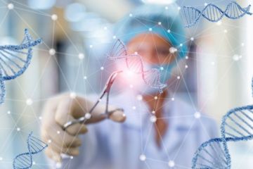 Researcher working with DNA