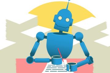 A robot writing A robot writing