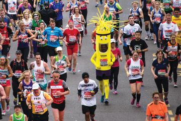 Runners competing in London Marathon Runners competing in London Marathon