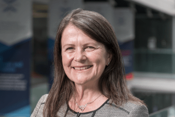 Karen Holford, v-c at Cranfield, smiling 