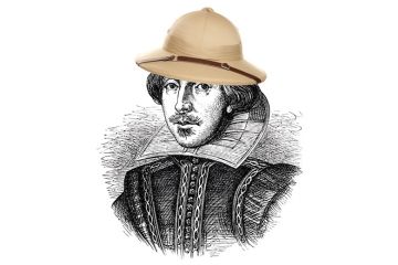 Shakespeare wearing safari hat (illustration) Shakespeare wearing safari hat (illustration)
