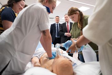 Labour leader Keir Starmer (right) and Wes Streeting watch a demonstration of CPR by training paramedics during a visit to Health Sciences Clinical Simulation Unit which is part of York University Labour leader Keir Starmer (right) and Wes Streeting watch a demonstration of CPR by training paramedics during a visit to Health Sciences Clinical Simulation Unit which is part of York University