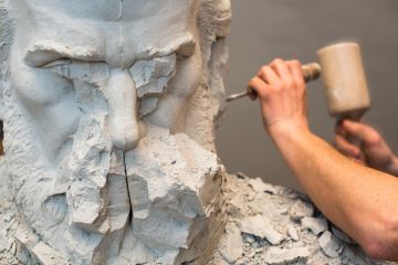 Statue being worked on