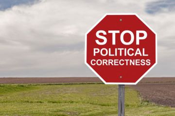 'Stop political correctness' sign 'Stop political correctness' sign