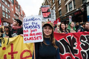 Student demonstrators during march, London, 2011 Student demonstrators during march, London, 2011