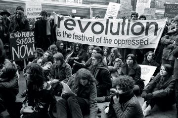 Student protestors taking part in demonstration Student protestors taking part in demonstration