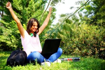 Student celebrating Student celebrating