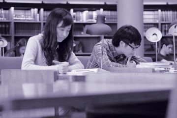 Students in library