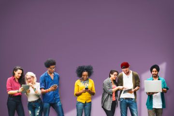 Students with technology Students with technology