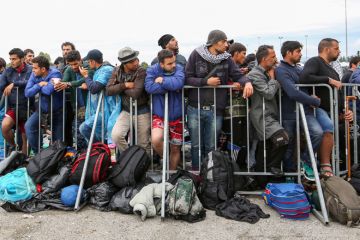 Syrian refugees. Slovenian border with Croatia, 2015 Syrian refugees. Slovenian border with Croatia, 2015