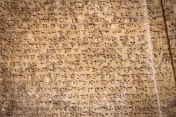 Ancient cuneiform writing illustrating an opinion article about the value and purpose of university syllabi