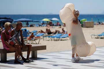 A man dressed as a penis
