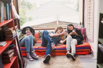 People sitting on a sofa