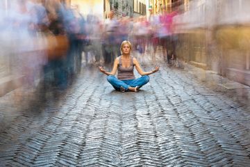 A woman in a yoga pose