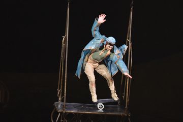 An artist performs at a media preview in the all-new Cirque du Soleil production KURIOS  Cabinet of Curiosities in Sydney on October 1, 2019