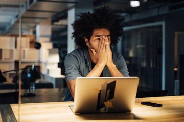 Black student at laptop