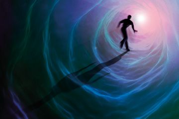 Conceptual artwork representing a near-death experience