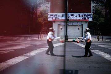 A juggler during the coronavirus pandemic