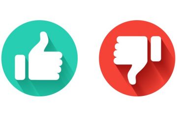A thumbs up and a thumbs down symbol