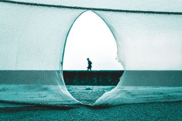 Torn fishing net