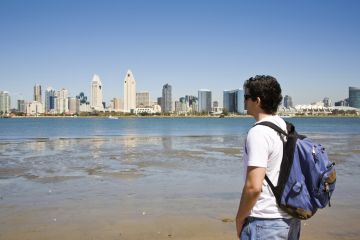 Looking at San Diego Man looking at San Diego