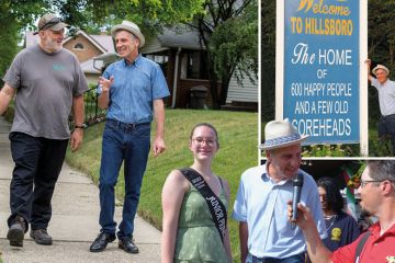 Collage of David Sanders out and about