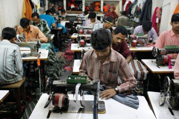  Textile workers in a small factory in old delhi india to illustrate PhD students protest against IIT’s ‘paper per semester’ rule 