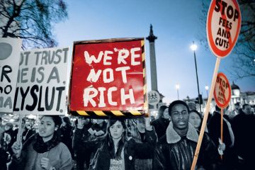 Students marching in London against the proposed scapping of Education Maintenance Allowance to illustrate Don’t be deceived: university access is   about the money