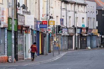 Closed shops on Cowbridge Road East in Cardiff, United Kingdom Closed shops on Cowbridge Road East in Cardiff, United Kingdom to illustrate Careful what you wish for