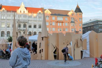 People have built a Cardboardistan, a cardboard city, in the Kasarmitori square at the Night of the Arts, Taiteiden Yo, Helsinki, Finland People have built a Cardboardistan, a cardboard city, in the Kasarmitori square at the Night of the Arts, Taiteiden Yo, Helsinki, Finland to illustrate Relaxed thesis requirements ‘devalue’ PhD, candidates fear
