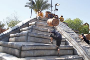 Contestants compete on the Barrel Roll at the Cuervo games in Tempe, Arizona. Contestants compete on the Barrel Roll at the Cuervo games in Tempe, Arizona to illustrate ‘Bumpy road’ ahead for US universities recruiting overseas