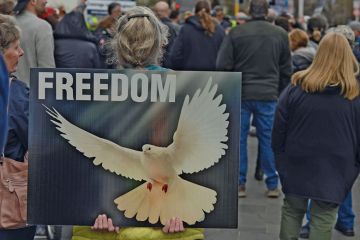 Supporters of Counterspin, a freedom of speech organisation, protest outside the Christchurch Court House, New Zealand Supporters of Counterspin, a freedom of speech organisation, protest outside the Christchurch Court House, New Zealand to illustrate New Zealand ‘has a problem’ with academic freedom