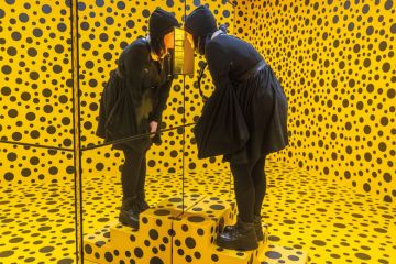An immersive installation with a person looking into a mirror box in a bright yellow room overrun with black dots in Adelaide Australia An immersive installation with a person looking into a mirror box in a bright yellow room overrun with black dots in Adelaide Australia to illustrate Purge of lectures at Adelaide ‘breaches co-creation commitment’