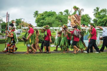 Makirau Haurua in traditional costume being carried on throne during investiture as a metaphor for New Zealand gives indigenous research big weightings boost