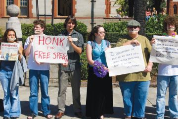  American students protest to illustrate Florida retreats in voting rights case but free speech harm done