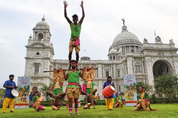 Artists perform the Indian tribal martial dance l to celebrate World Tourism Week to illustrate India campus ‘not educational colonialism’, says Australian v-c