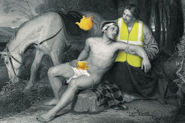 The Good Samaritan - parable of Jesus, Luke chapter 10 verses 33-34: