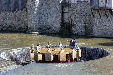  Knights of the round table in  France, Vendee, Les Epesses, Parc du Puy du Fou to illustrate Macron sets ambitious timeline to transform French research