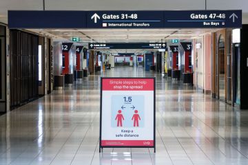 sign asking for people to observe safe distancing measures