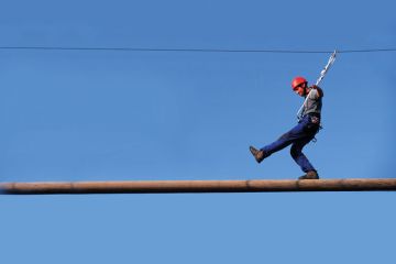 person on high wire to illustrate Germany must fix precarity, says departing Humboldt head