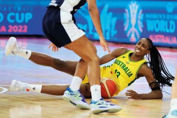 Eziyoda Magbegor of Australia falls over to illustrate Australian work rules for overseas students ‘courting disaster’