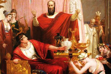Oil painting of the Sword of Damocles, 1812 to illustrate UK sector’s three-year probations are needless and counterproductive