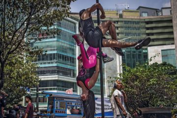 Indonesian dancers practices the pole dance in Jakarta to illustrate Monash seeks to improve postgraduate progression in Indonesia
