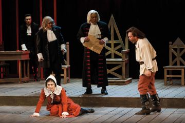 Performers stage a Chinese version of The Crucible to illustrate End ‘witch-hunt’ against v-cs over high pay, says report