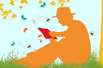 Man reading book illustration