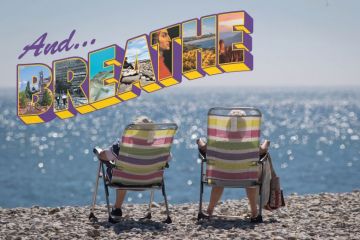 Two people on deckchairs on beach to illustrate travel guide tips from six academics