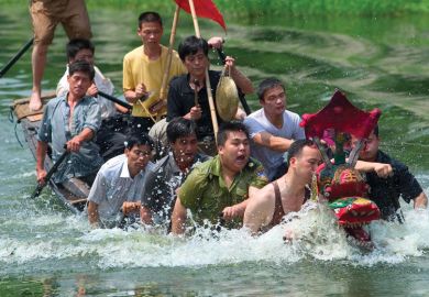 A boat of Chinese students sinking A boat of Chinese students sinking