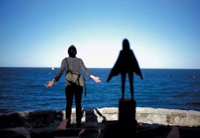 A person mimicking a statue