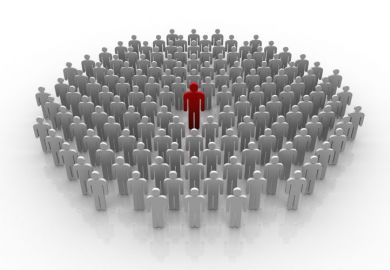 Illustration of a powerful person in the middle of a crowd