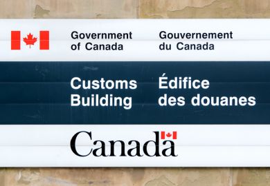 A Customs Building sign on a Government of Canada building